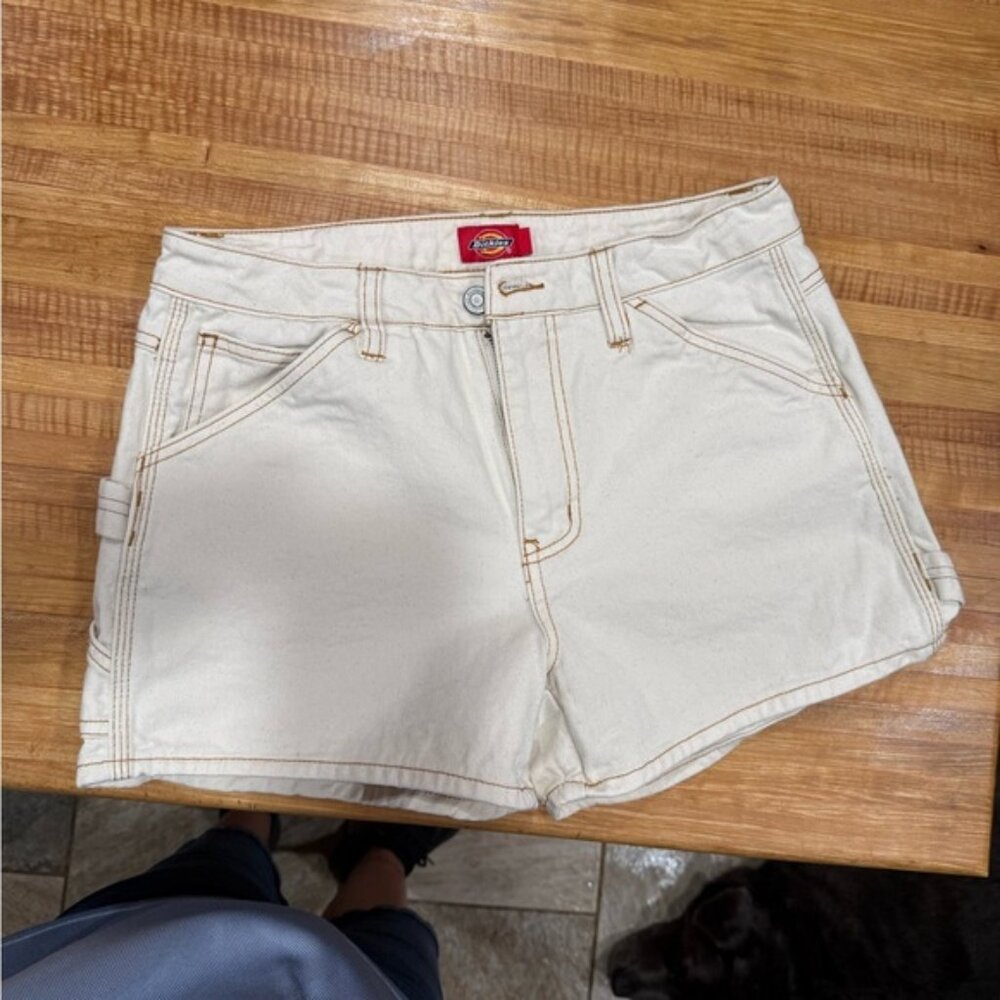 Dickies Cream Carpenter Denim Shorts
